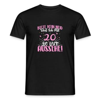 Bitte kein Neid weil ich mit 20 so gut aussehe! - Männer T-Shirt - Schwarz - Vorne - AI Model Male 178 light (178cm)