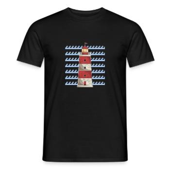 Vagues océan mer cadeau phare - T-shirt homme - noir - Devant - AI Model Male 178 light (178cm)