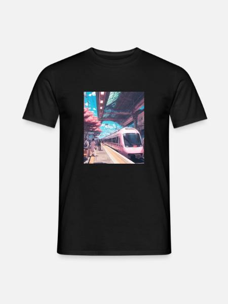 Zug Japan - Männer T-Shirt - Schwarz