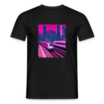Zug Japan - Männer T-Shirt - Schwarz - Vorne - AI Model Male 178 light (178cm)