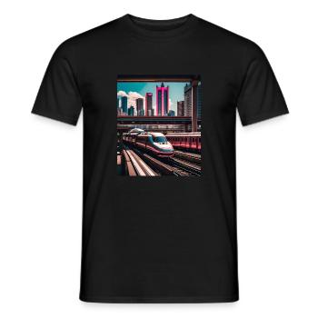 Tokio Bahnhof - Männer T-Shirt - Schwarz - Vorne - AI Model Male 178 light (178cm)