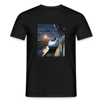 Zug Japan - Männer T-Shirt - Schwarz - Vorne - AI Model Male 178 light (178cm)