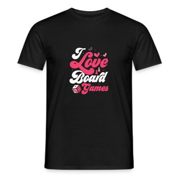 I Love Board Games Tabletop Player Nerd Gamer - Männer T-Shirt - Schwarz - Vorne - AI Model Male 178 light (178cm)