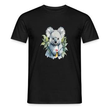 Koala in Wasserfarben - Männer T-Shirt - Schwarz - Vorne - AI Model Male 178 light (178cm)