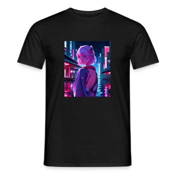 Tokio Japan Nacht - Männer T-Shirt - Schwarz - Vorne - AI Model Male 178 light (178cm)