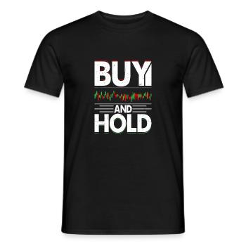 Acheter et conserver des transactions boursières Trader Investor - T-shirt homme - noir - Devant - AI Model Male 178 light (178cm)