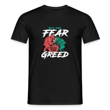 Acheter la peur Vendre le Greed Trader Stock Market Tr - T-shirt homme - noir - Devant - AI Model Male 178 light (178cm)