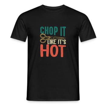 Chop It Like It's Hot Barbershop Beard Haircut - Men's T-Shirt - black - Front - AI Model Male 178 light (178cm)