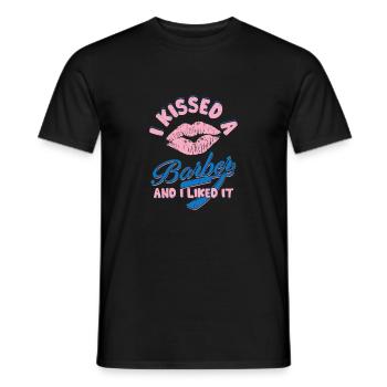 I Kissed A Barber And I Liked It Haircut Beard Bar - Männer T-Shirt - Schwarz - Vorne - AI Model Male 178 light (178cm)