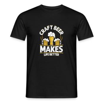 La bière artisanale rend la vie meilleure Homebrew Brewer Brew - T-shirt homme - noir - Devant - AI Model Male 178 light (178cm)