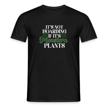 Monstera Deliciosa Albo Plante d’intérieur botanique - T-shirt homme - noir - Devant - AI Model Male 178 light (178cm)
