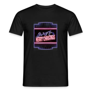 quote santa dinosaur moon dinosaur present idea - Men's T-Shirt - black - Front - AI Model Male 178 light (178cm)