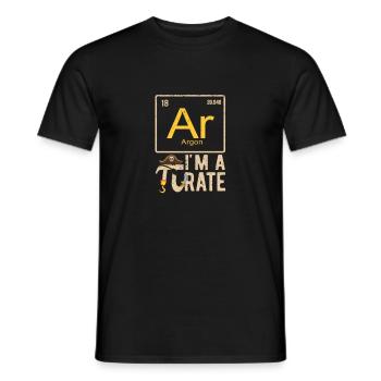 I'm a PIrate Funny Pi Day Argon Ar Chemistry Ma - Men's T-Shirt - black - Front - AI Model Male 178 light (178cm)