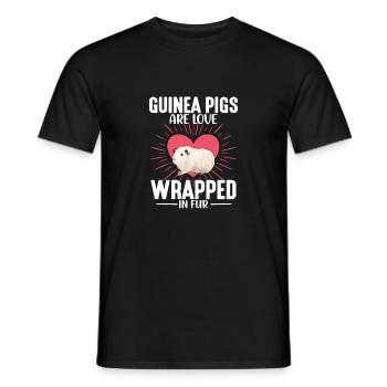 Guinea Pigs Are Love Wrapped in Fur Rodent Cavy Lo - Men's T-Shirt - black - Front - AI Model Male 178 light (178cm)