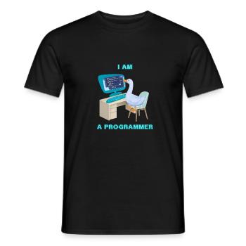 Un canard programmeur, un design amusant pour les programmeurs - T-shirt homme - noir - Devant - AI Model Male 178 light (178cm)