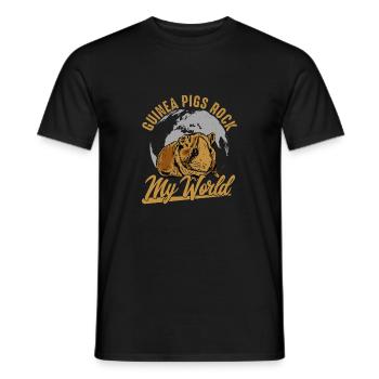 Guinea Pigs Rock My World Rodent Cavy Lover - Men's T-Shirt - black - Front - AI Model Male 178 light (178cm)