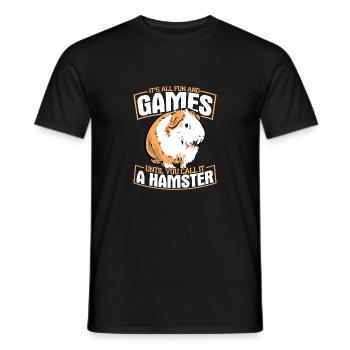 It's All Fun And Games Guinea Pig Cavy Lover - Men's T-Shirt - black - Front - AI Model Male 178 light (178cm)