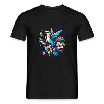 Bunter Kolibri - Männer T-Shirt - Schwarz - Vorne - AI Model Male 178 light (178cm)