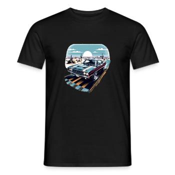 Muscle car dans le désert - T-shirt homme - noir - Devant - AI Model Male 178 light (178cm)