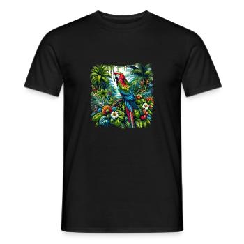 Perroquet tropical - T-shirt homme - noir - Devant - AI Model Male 178 light (178cm)