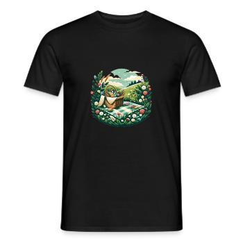 Picknick auf der Wiese - Männer T-Shirt - Schwarz - Vorne - AI Model Male 178 light (178cm)