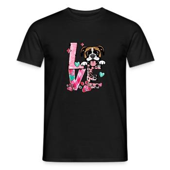 Chien Boxer J’aime Mon Chien Saint Valentin - T-shirt homme - noir - Devant - AI Model Male 178 light (178cm)