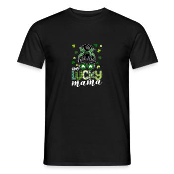 Une maman heureuse Trèfles de la Saint-Patrick - T-shirt homme - noir - Devant - AI Model Male 178 light (178cm)
