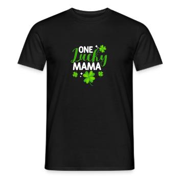 A Happy Mom St. Patrick's Day Shamrocks - Men's T-Shirt - black - Front - AI Model Male 178 light (178cm)