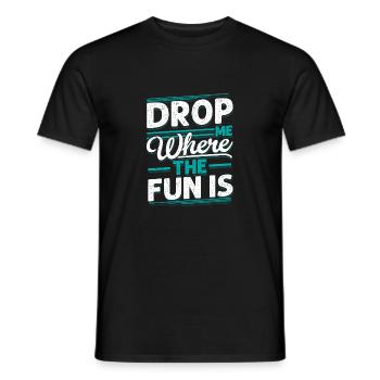 Drop Me Where The Fun Is Skydiver Parachute - T-shirt homme - noir - Devant - AI Model Male 178 light (178cm)