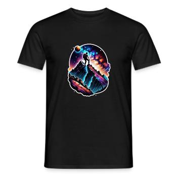 Klettern - Mond - Weltraum - Männer T-Shirt - Schwarz - Vorne - AI Model Male 178 light (178cm)