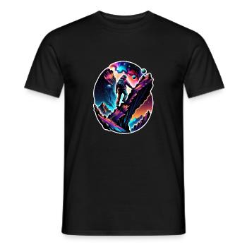 Klettern - Mond - Weltraum - Männer T-Shirt - Schwarz - Vorne - AI Model Male 178 light (178cm)