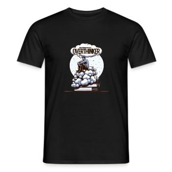 "Professional brooder" - person on mind blah - Men's T-Shirt - black - Front - AI Model Male 178 light (178cm)