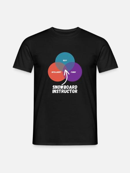 Snowboard Lehrer Snowboardlehrer - Männer T-Shirt - Schwarz