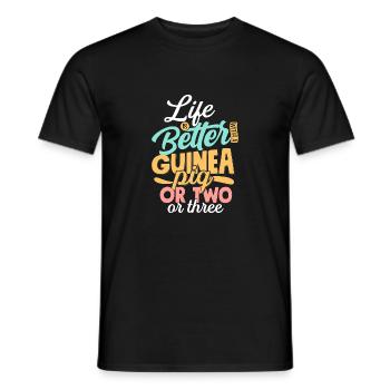 La vie est meilleure avec un cochon d’Inde ou deux ou trois C - T-shirt homme - noir - Devant - AI Model Male 178 light (178cm)