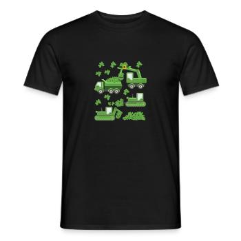 La Saint-Patrick de la Saint-Patrick grue camion excavatrice construction trèfle - T-shirt homme - noir - Devant - AI Model Male 178 light (178cm)