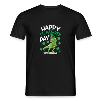 Joyeux jour St.Pat-Rex Saint Patrick dinosaure - T-shirt homme - noir - Devant - AI Model Male 178 light (178cm)