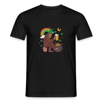 Leprechaun Bigfoot Saint Patricks Day Regenbogen - Männer T-Shirt - Schwarz - Vorne - AI Model Male 178 light (178cm)
