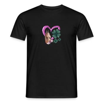 Pferdeliebhaber Herz irisches Kleeblatt - Männer T-Shirt - Schwarz - Vorne - AI Model Male 178 light (178cm)