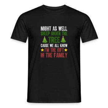 Könnte genauso gut unter dem Baum schlafen Ich bin das Geschenk - Männer T-Shirt - Schwarz - Vorne - AI Model Male 178 light (178cm)