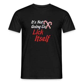 Il ne va pas se lécher les bonbons de Noël - T-shirt homme - noir - Devant - AI Model Male 178 light (178cm)