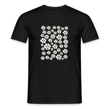 Kleine viele Hunde Pfoten mit Herzen - Männer T-Shirt - Schwarz - Vorne - AI Model Male 178 light (178cm)