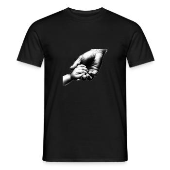 Papa Mama Kind Hände halten - Männer T-Shirt - Schwarz - Vorne - AI Model Male 178 light (178cm)