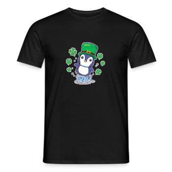 Irish Penguin Leprechaun Tier niedlich Vogel - Männer T-Shirt - Schwarz - Vorne - AI Model Male 178 light (178cm)