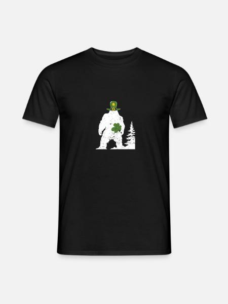 Irish Bigfoot Sasquatch Shamrock Funny - Men's T-Shirt - black