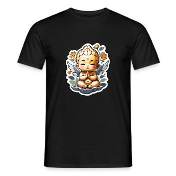 bébé Bouddha - meditation yoga relaxation - T-shirt homme - noir - Devant - AI Model Male 178 light (178cm)
