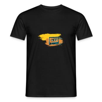 Kassette - Männer T-Shirt - Schwarz - Vorne - AI Model Male 178 light (178cm)