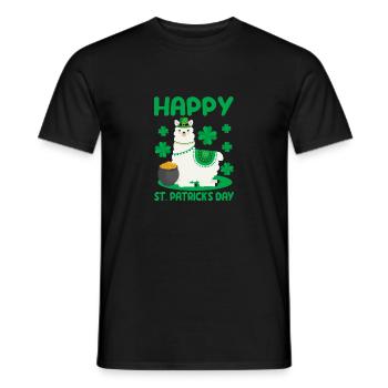 Bonne Saint-Patrick Lama vert alpaga chanceux - T-shirt homme - noir - Devant - AI Model Male 178 light (178cm)