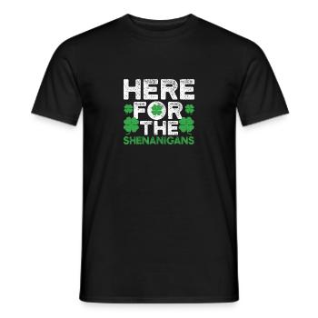 Hier für die Shenanigans Lucky St. Patrick's Day - Männer T-Shirt - Schwarz - Vorne - AI Model Male 178 light (178cm)