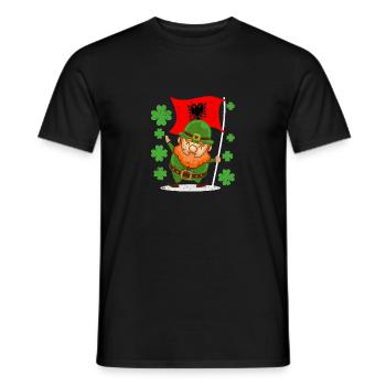 Albanian Flag St. Patrick's Day Albania - Men's T-Shirt - black - Front - AI Model Male 178 light (178cm)