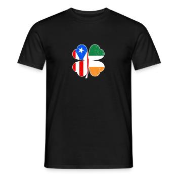 Drapeau portoricain irlandais trèfle d’Irlande - T-shirt homme - noir - Devant - AI Model Male 178 light (178cm)